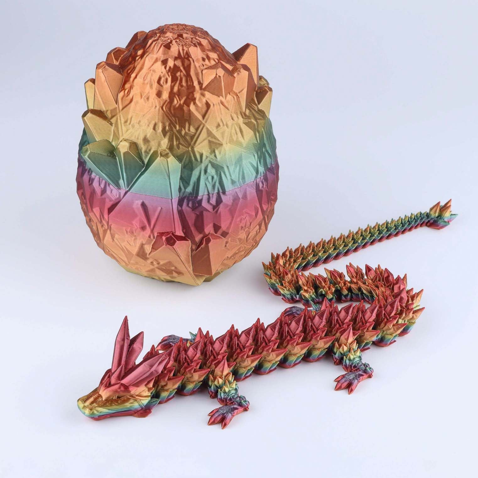 3D Crystal Dragon Articulated Fidget Toy — Flexible Joints, Satisfying Sensory Desk Toy for Kids & Adults, Unique Gift Idea