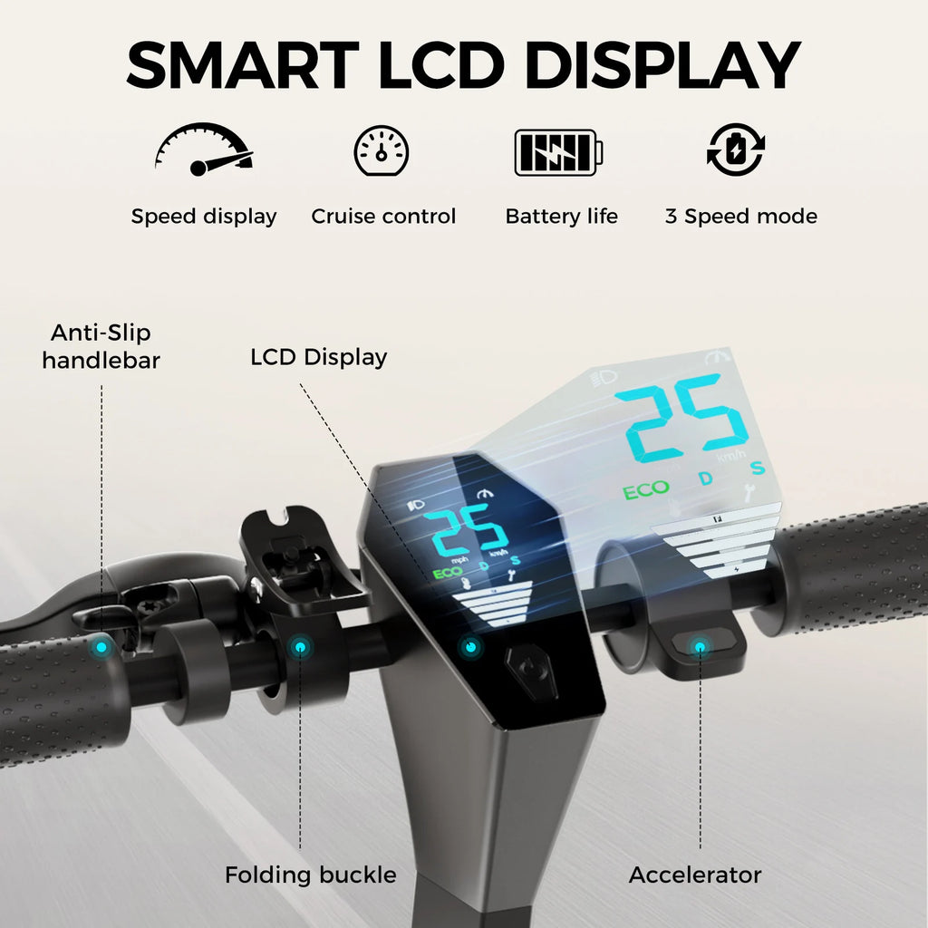 V10 Foldable Electric Scooter — 500W Motor, 25-Mile Range, 25MPH Top Speed, Dual Brakes | Adult Commuter E-Scooter