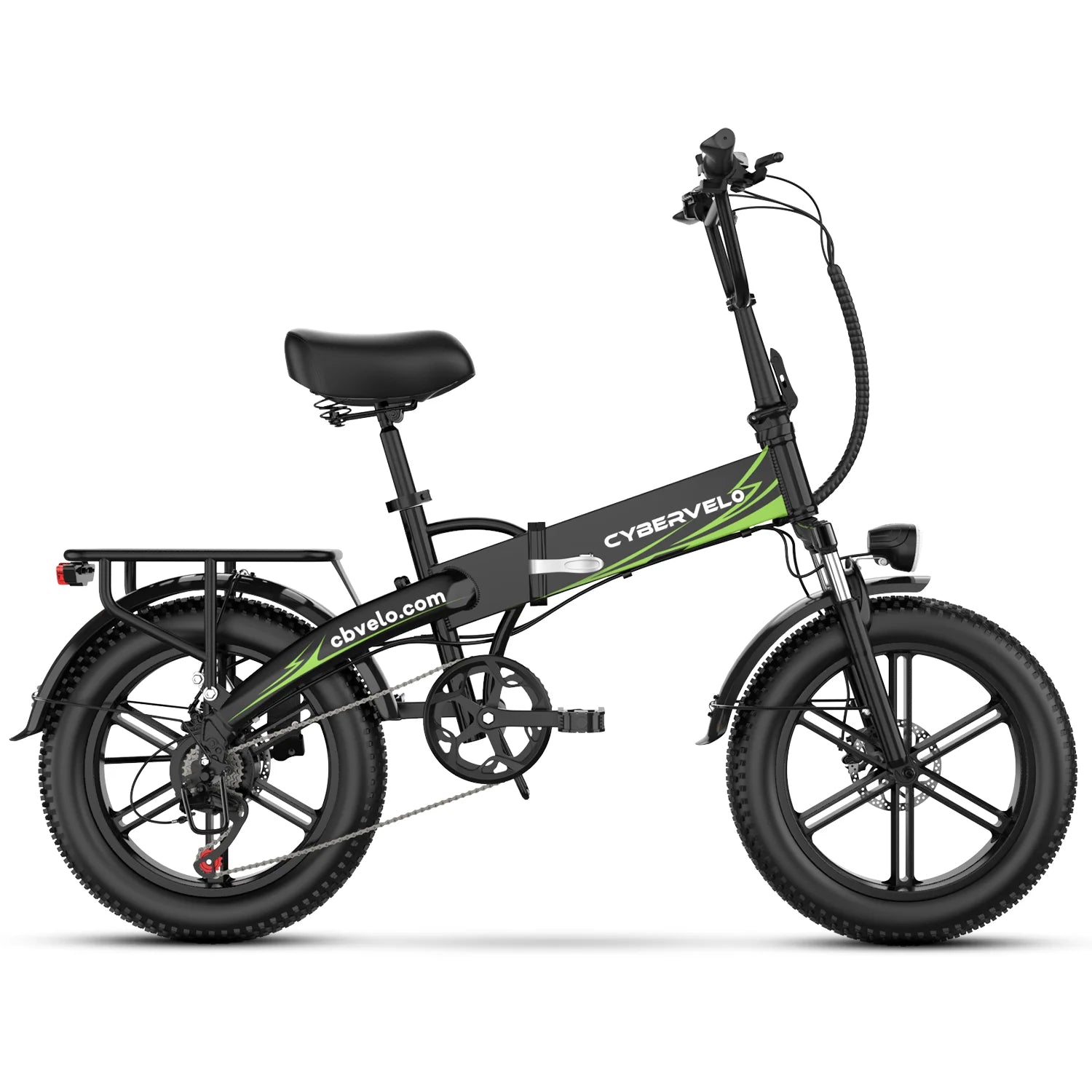 Cybervelo EK5 1000W Foldable Electric Bike for Adults | 48V 20Ah | 28+ MPH | 80-Mile Range | Fat Tire Off-Road E-Bike