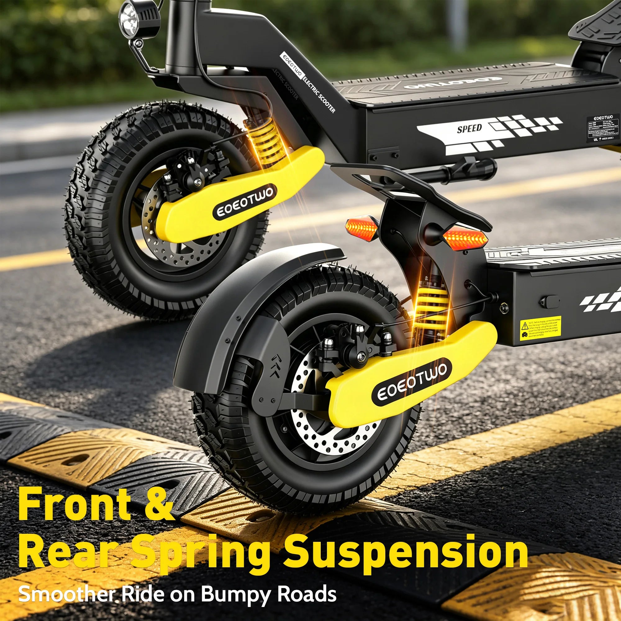 EOEOTWO 1200W Off-Road Electric Scooter for Adults | 48V Long Range | 30 MPH | 11" Tubeless Tires | Foldable E-Scooter