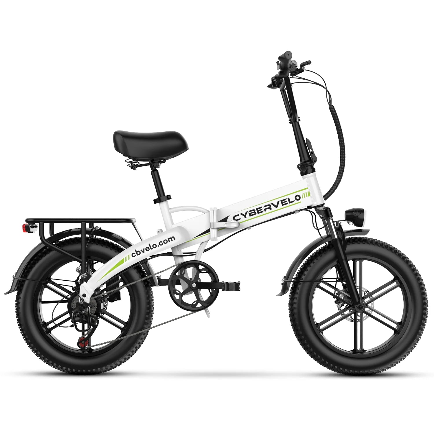 Cybervelo EK5 1000W Foldable Electric Bike for Adults | 48V 20Ah | 28+ MPH | 80-Mile Range | Fat Tire Off-Road E-Bike