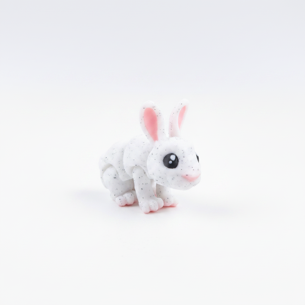 White rabbit fidget toy on white background