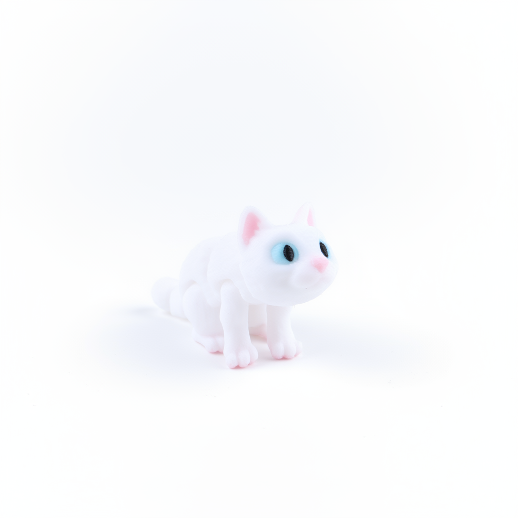 White cat fidget toy on white background