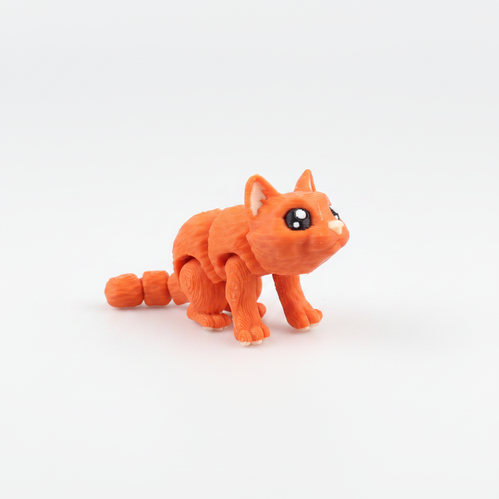 Orange cat fidget toy on white background