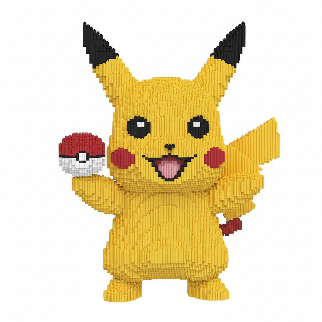 Pokémon Pikachu large brick figure toy – clean product photo