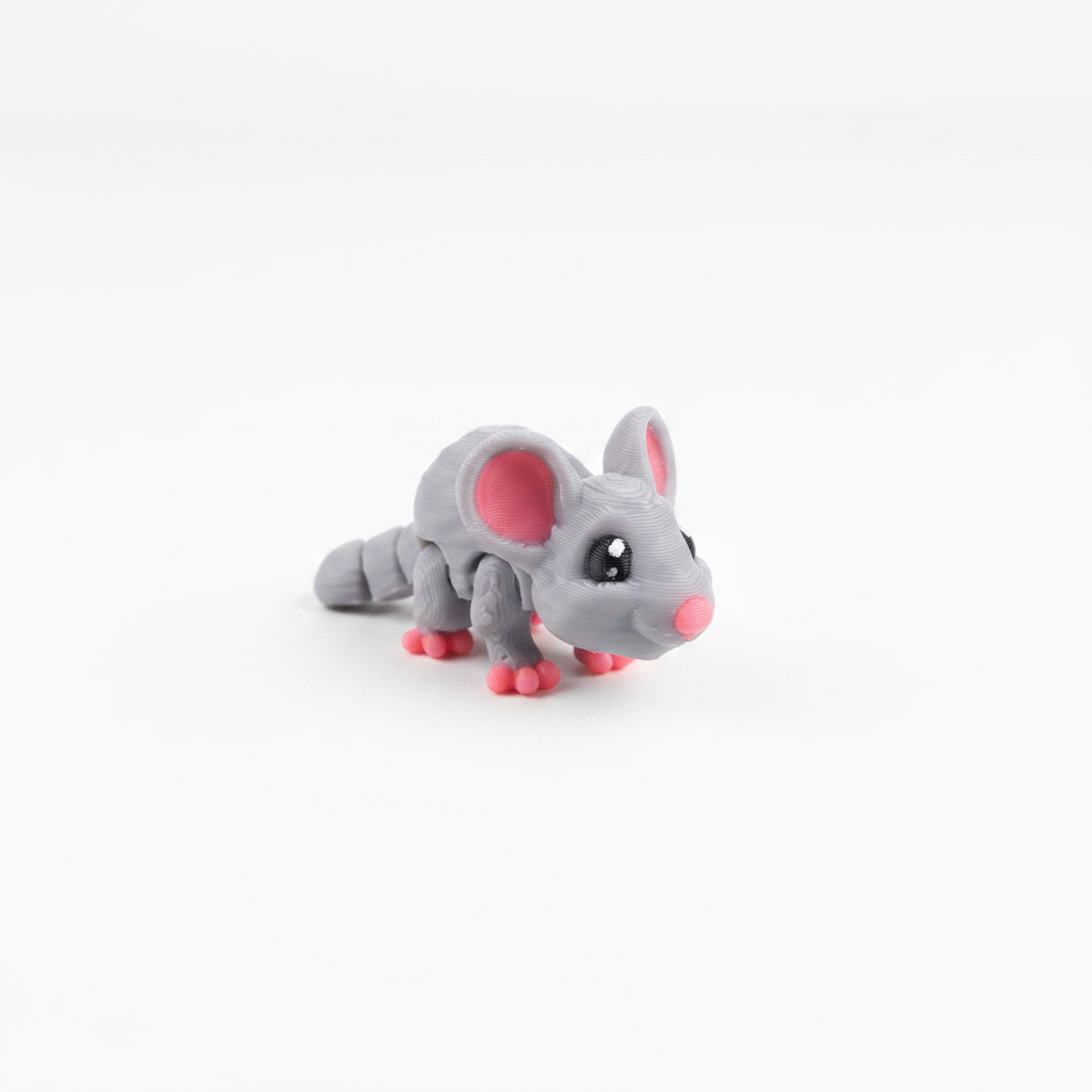 Gray mouse fidget toy on white background