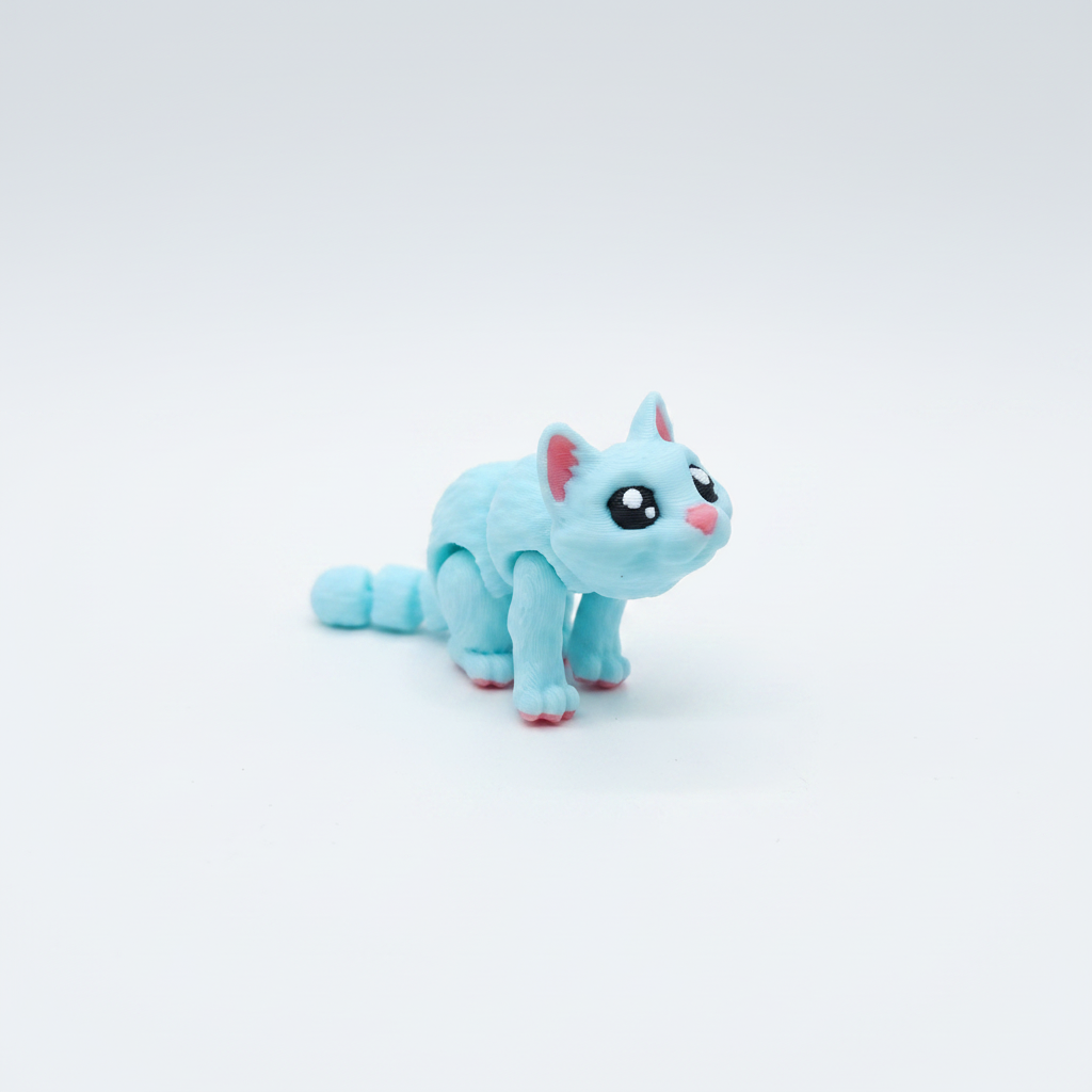 Light blue cat fidget toy on white background